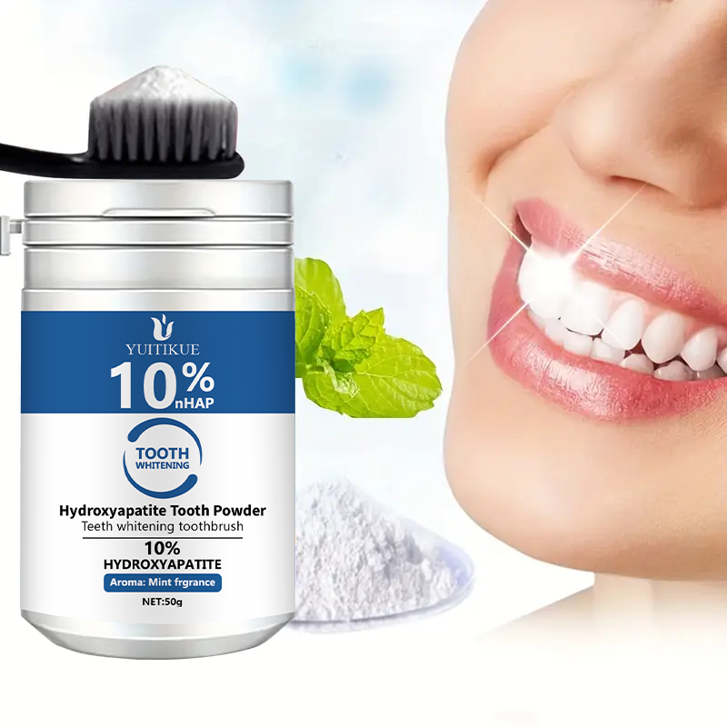 Teeth Whitening Bleach - YUTIKUE 10% nHAP歯磨き粉 50g - ハイドロキシアパタイトによる歯のホワイトニング、ディープクリーニング＆フレッシュブレス、7日間で明るい笑顔へ