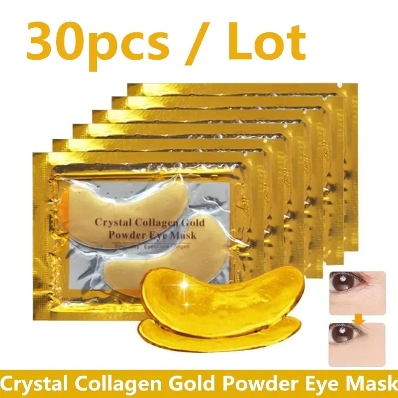 Whitening Powder Activated - クリスタルコラーゲンゴールドパウダーアイマスクアンチエイジングくまにきび美容パッチ目のスキンケア韓国化粧品 30p = 15 ペア