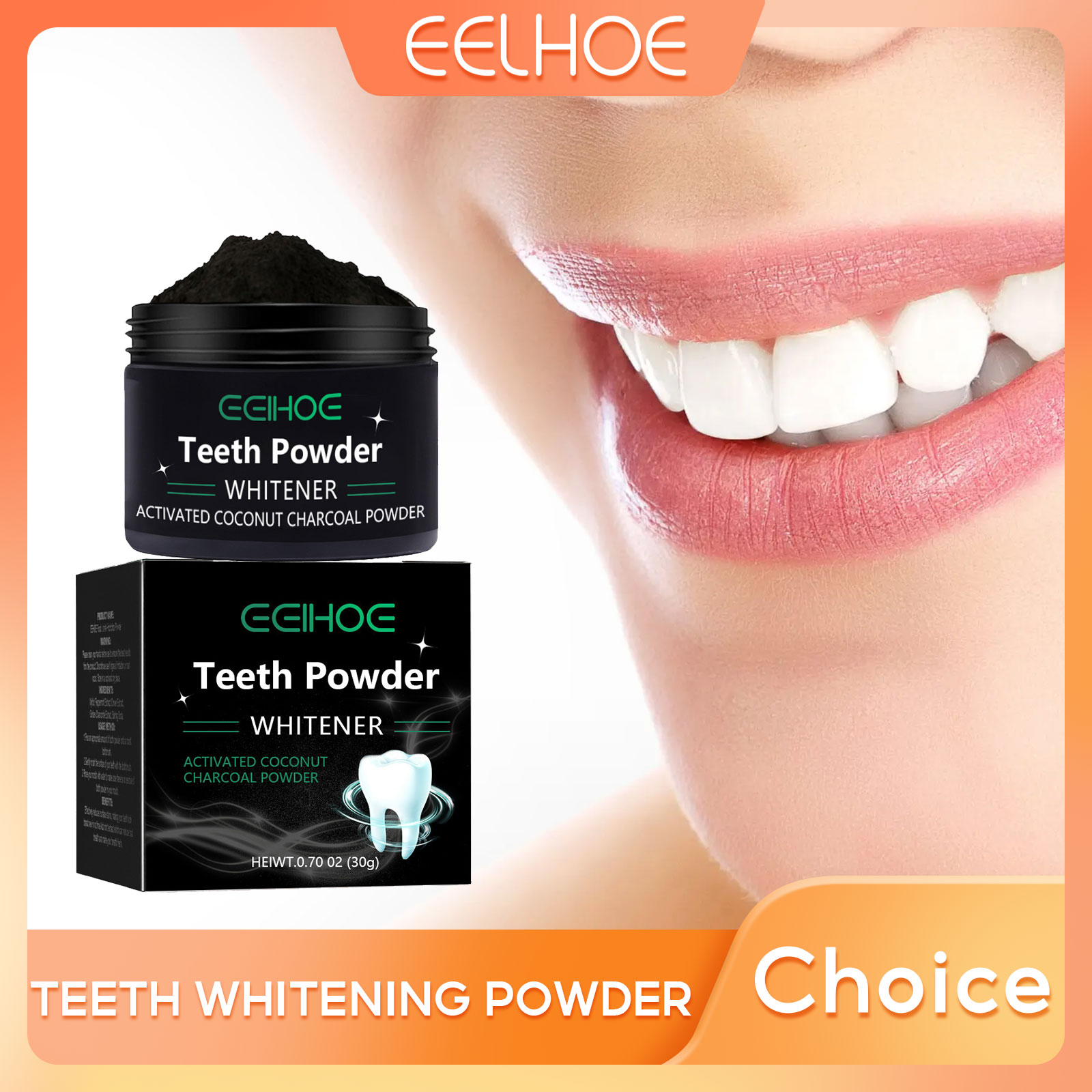 Whitening Powder Activated - EELHOE 炭パウダー歯のホワイトニング製品の汚れを除去口腔クリーニング良い息をもたらす歯科衛生歯のパウダー