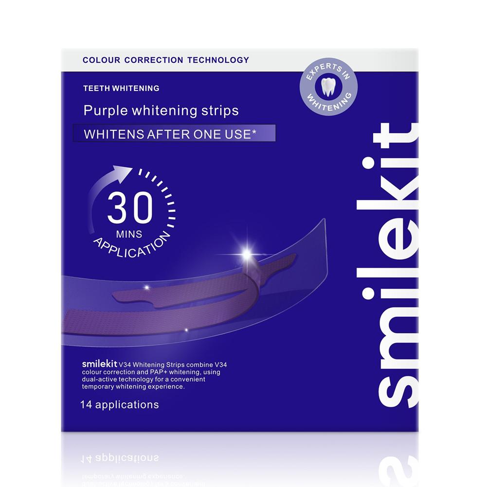 Teeth Whitening Bleach - ﻿ Smilekit 歯のホワイトニングストリップ パープル V34 汚れを除去