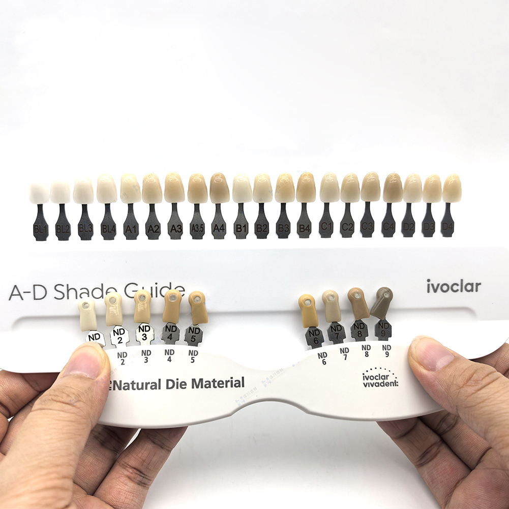 Teeth Whitening Shade Guide - イボクラ デンタルシェードガイド クラウン修復用ブリーチコンパレーター 磁器プレート 準備済み歯 舌苔板