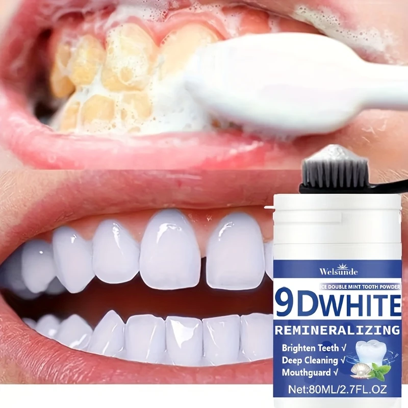 Teeth Whitening Bleach - 9Dホワイト再石灰化ハイドロキシアパタイト歯磨き粉、歯のホワイトニングパウダー、ディープクリーニング、息の爽快感、口腔の健康に最適