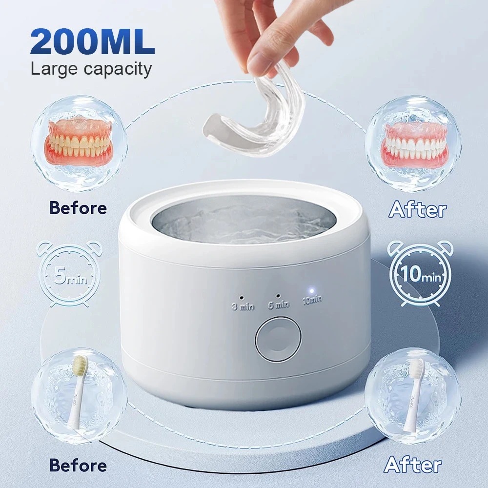 Teeth Whitening Device - USB給電式歯科器具洗浄機（矯正器具、入れ歯、ジュエリー用）-歯のホワイトニングデバイス用オーラルケアギフト