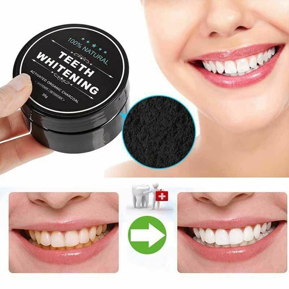 Whitening Powder Activated - 活性化有機炭パウダー歯磨き粉、歯をきれいにし、強化し、ホワイトニング、口腔衛生、30g、天然歯のホワイトニングパウダー