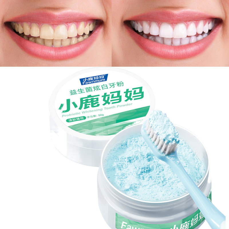 Whitening Powder Activated - Fawnmun 50 グラム歯磨き粉活性化プロバイオティクス歯ホワイトニング歯磨き粉歯科用パウダー口腔衛生歯のクリーニングケアツール