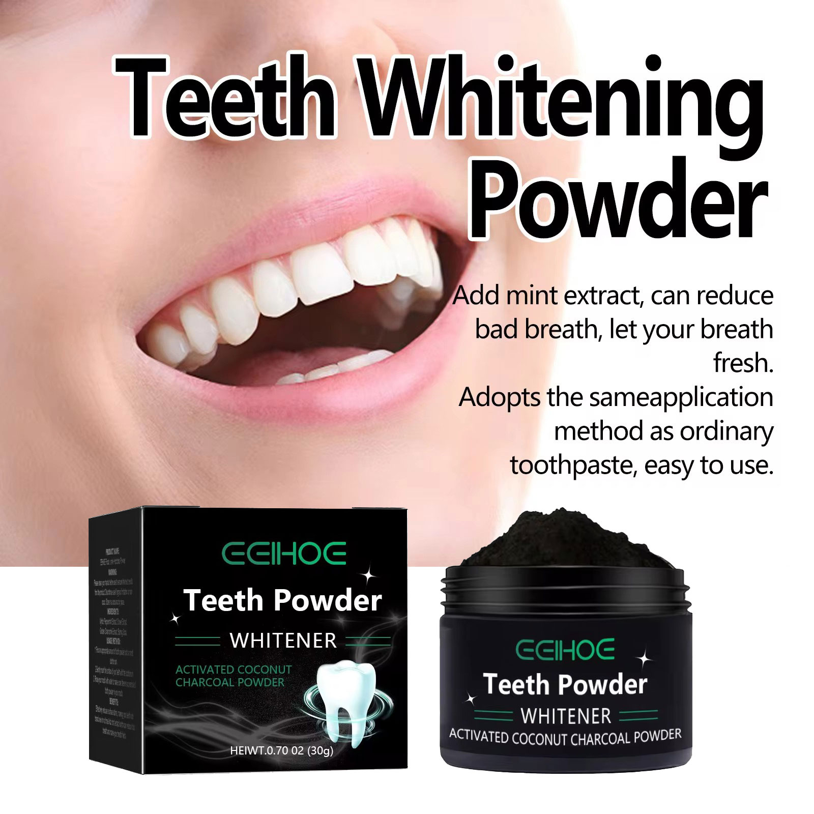 EELHOE 炭パウダー歯のホワイトニング製品の汚れを除去口 - Whitening Powder Activated のレビューと価格