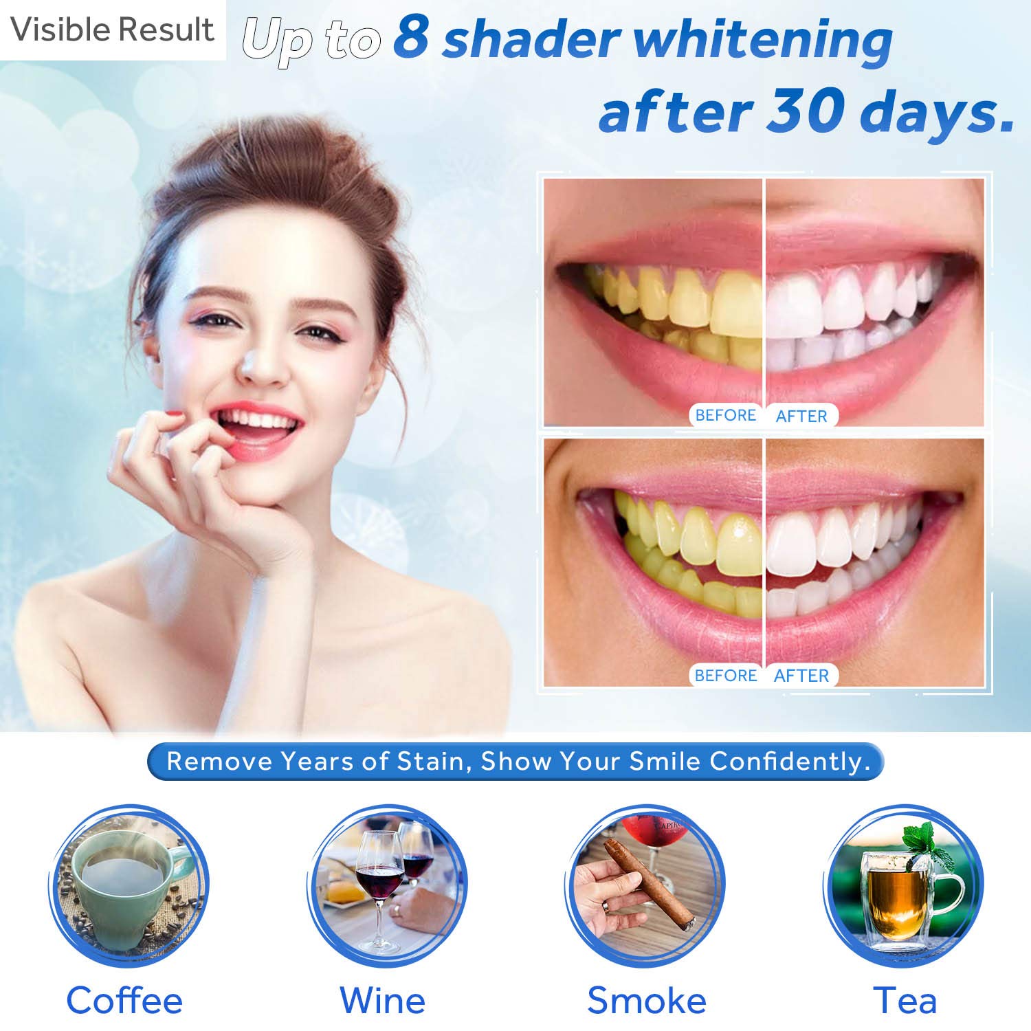 歯のホワイトニングジェル詰め替えシリンジ歯の漂白ジェルインビ - Teeth Whitening Foam のレビューと価格