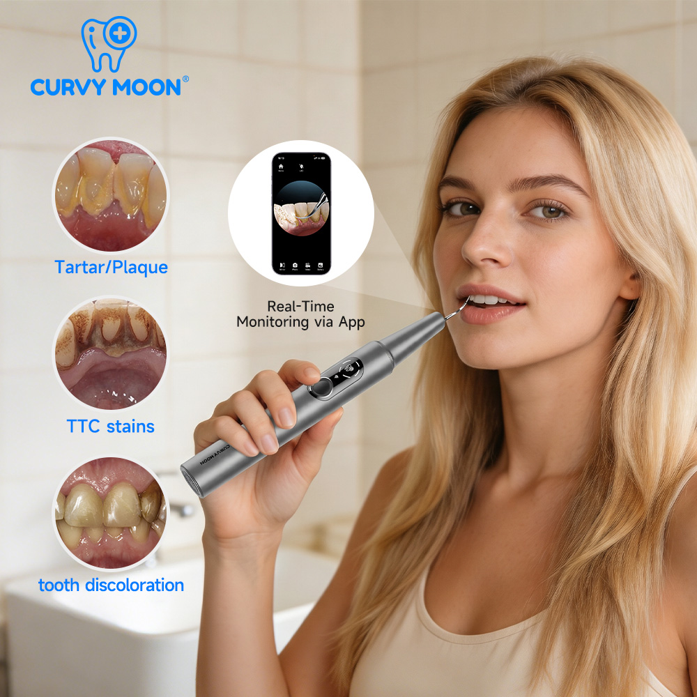 CURVY MOON 可視電気超音波歯クリーナー カメラ付き - Whitening Teeth Dentist のレビューと価格