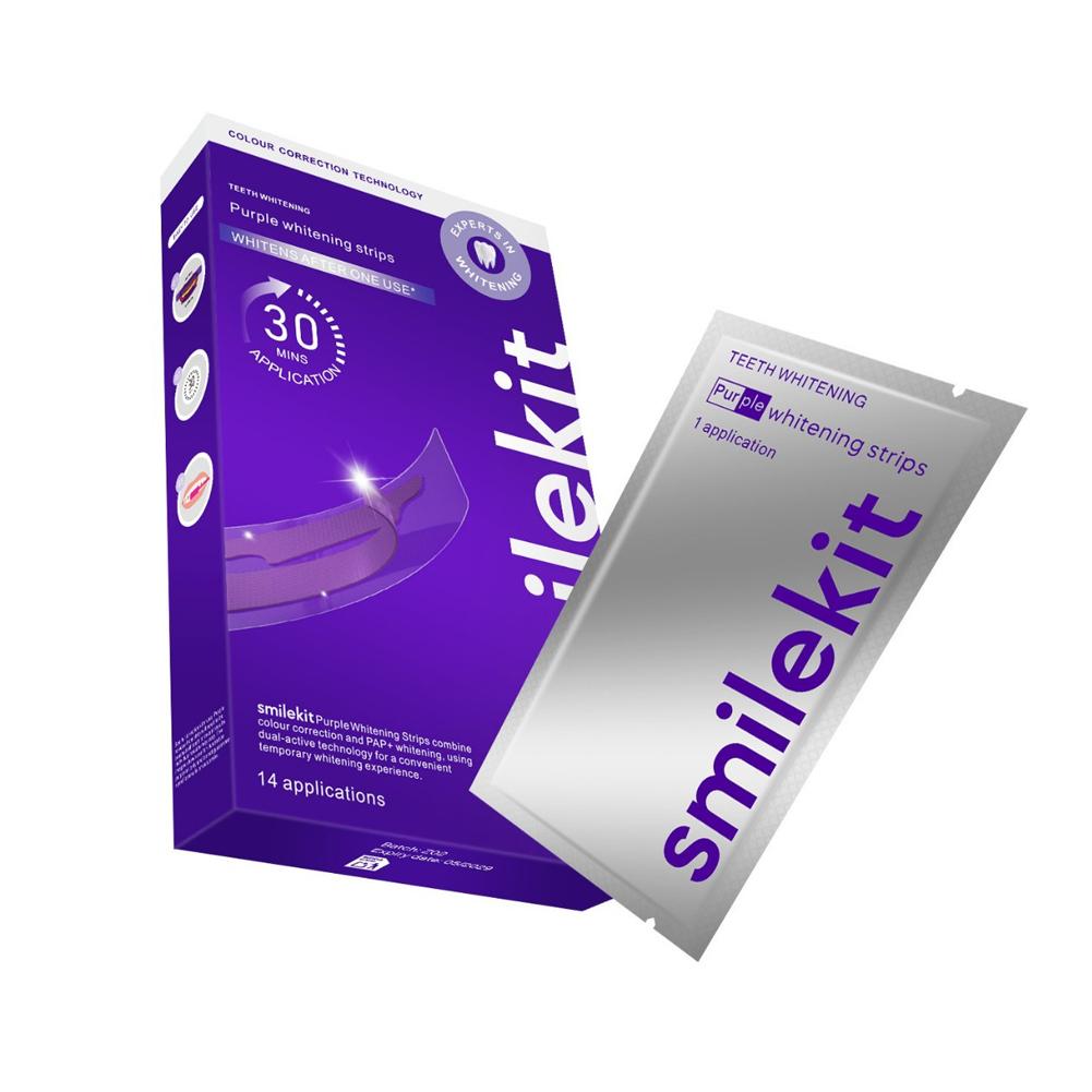  Smilekit 歯のホワイトニングストリップ パープル - Teeth Whitening Bleach のレビューと価格