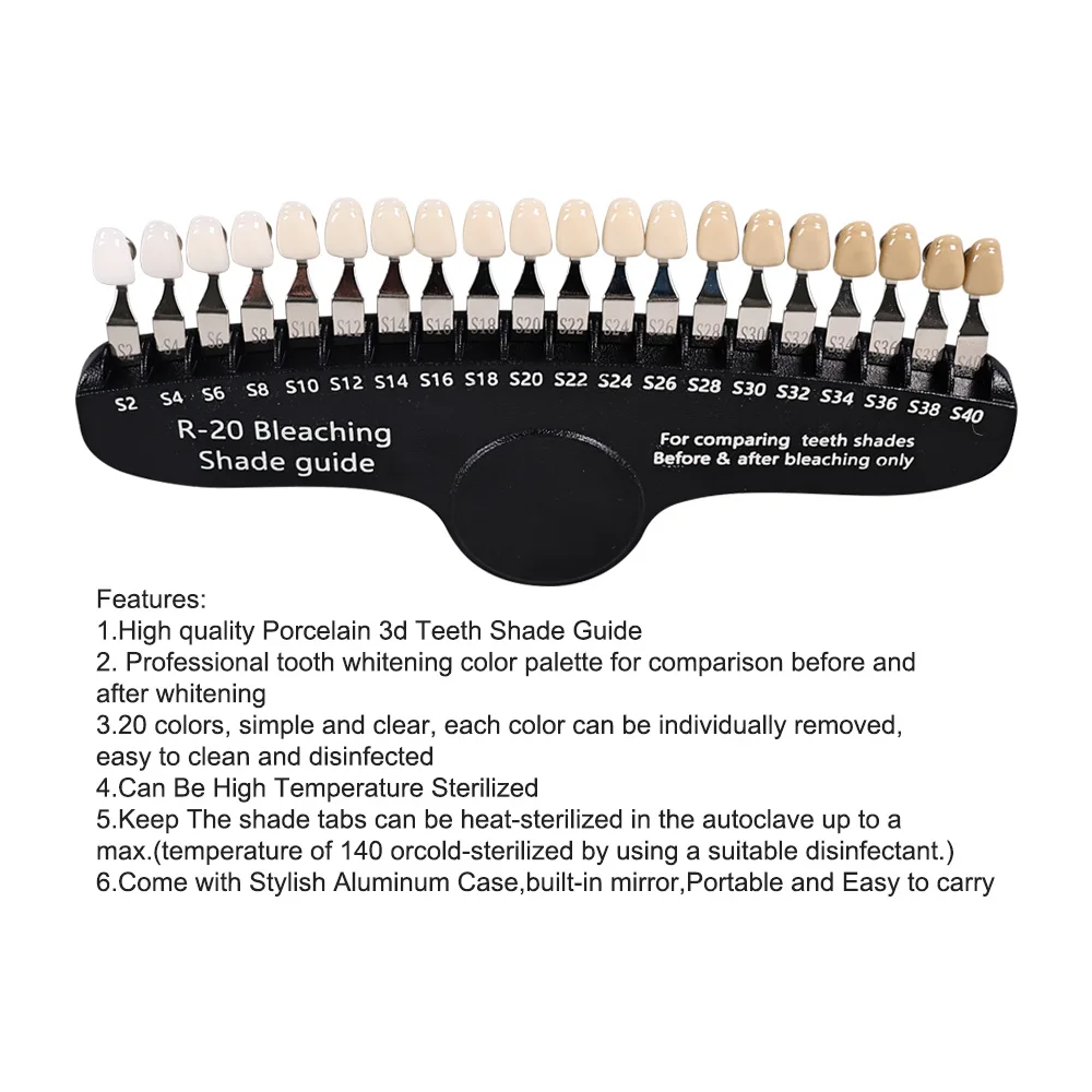 エリヤ R-20 漂白シェードガイド歯科 20 色 3D 歯 - Teeth Whitening Shade Guide のレビューと価格