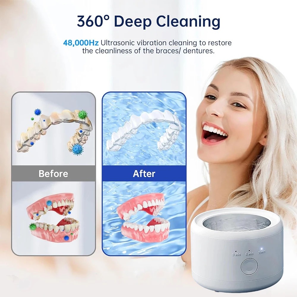 USB給電式歯科器具洗浄機（矯正器具、入れ歯、ジュエリー用） - Teeth Whitening Device のレビューと価格