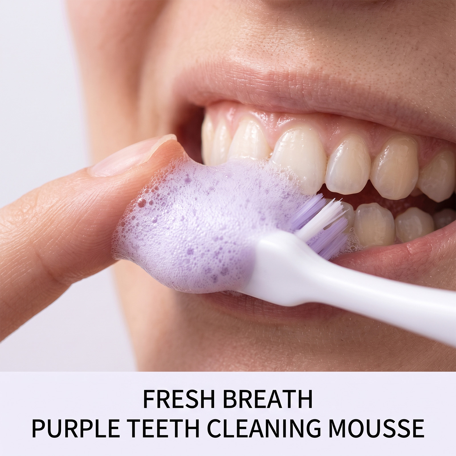 紫の歯磨き粉ムースフォーム、優しいホワイトニング、爽やかな息 - Teeth Whitening Foam のレビューと価格